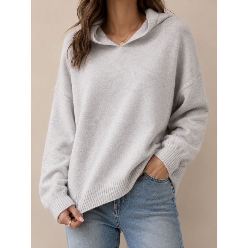 Gilly Hicks XS Oversized Hoodie Sweater Soft Gray Cozy Minimalist Knit